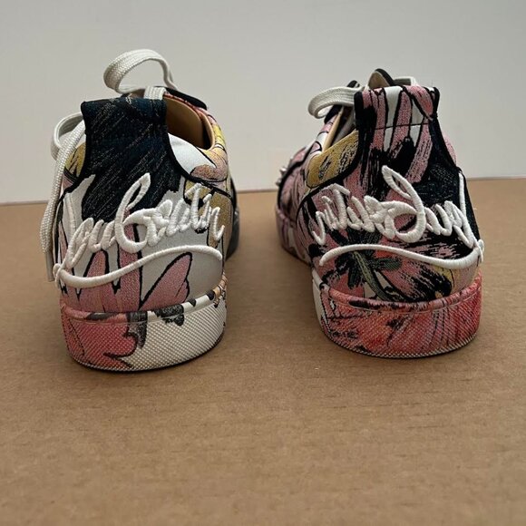 Christian Louboutin Multicolor Floral Fabric Fun Louis Junior Spike Sneakers - Picture 4 of 16